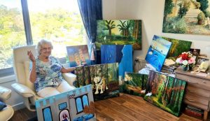 Nonagenarian artist paints up a storm